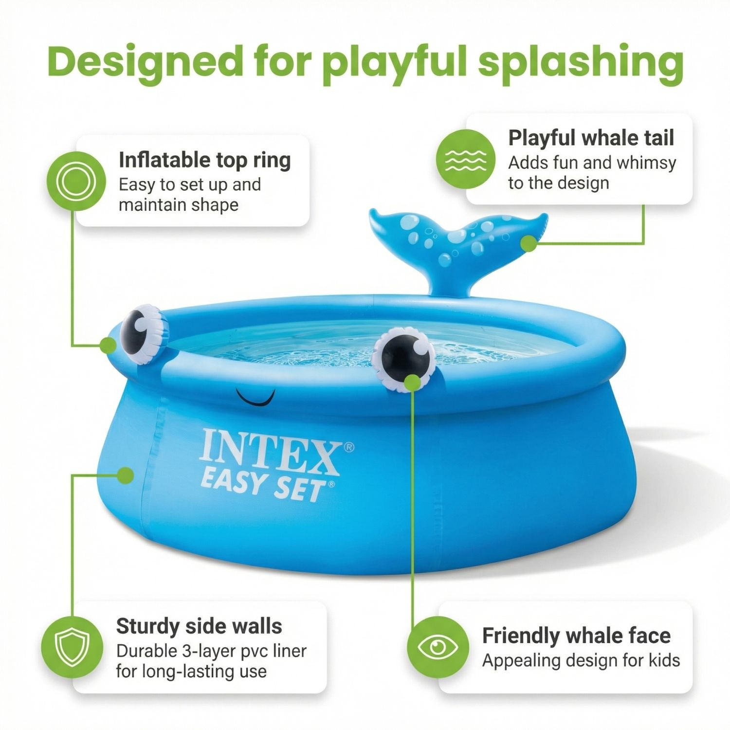 INTEX Easy Set Zwembad Rond | Walvis - 183x51 cm - 7-delig S75