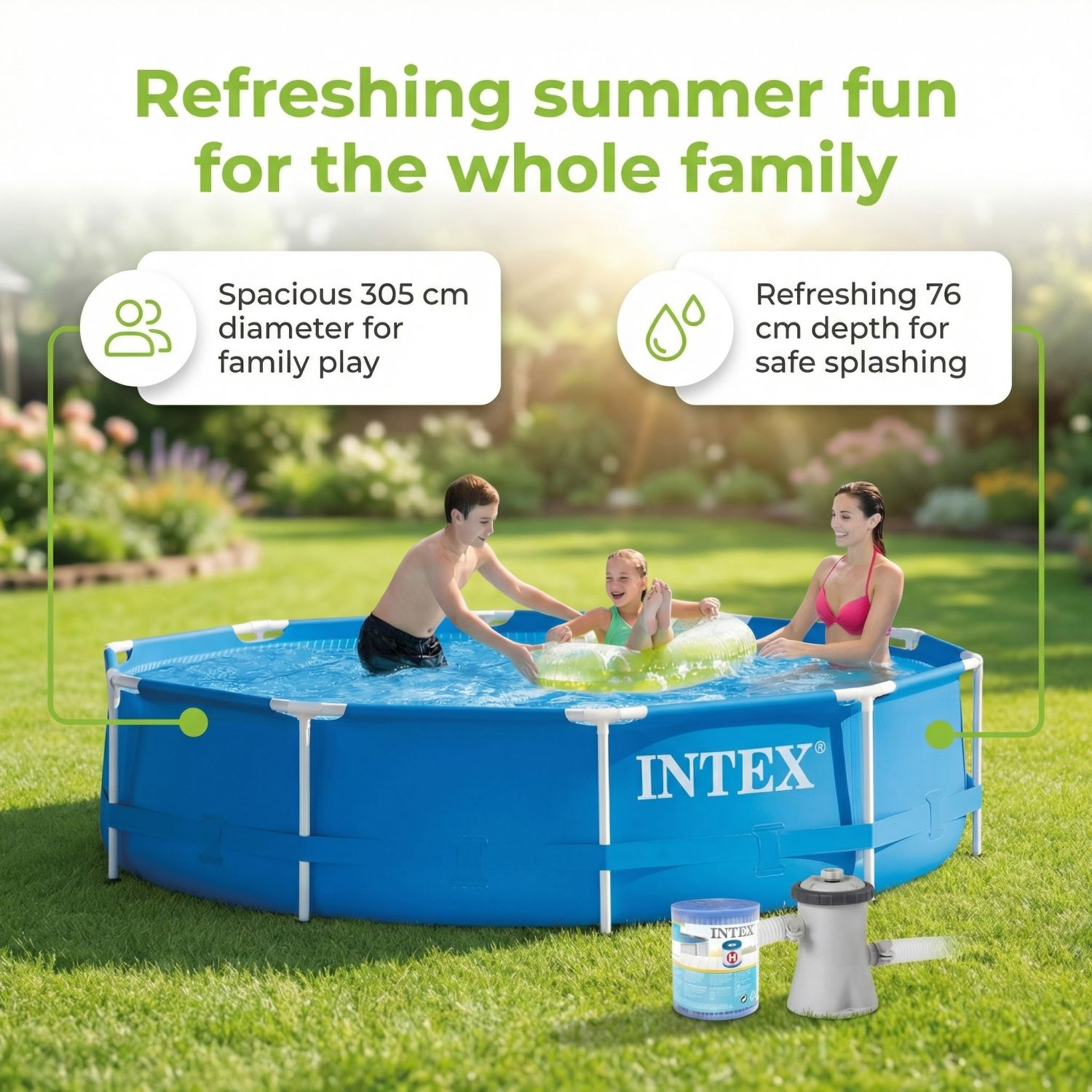 INTEX Frame Zwembad Rond | 305x76 cm - 7-delig S257 Opzetzwembad