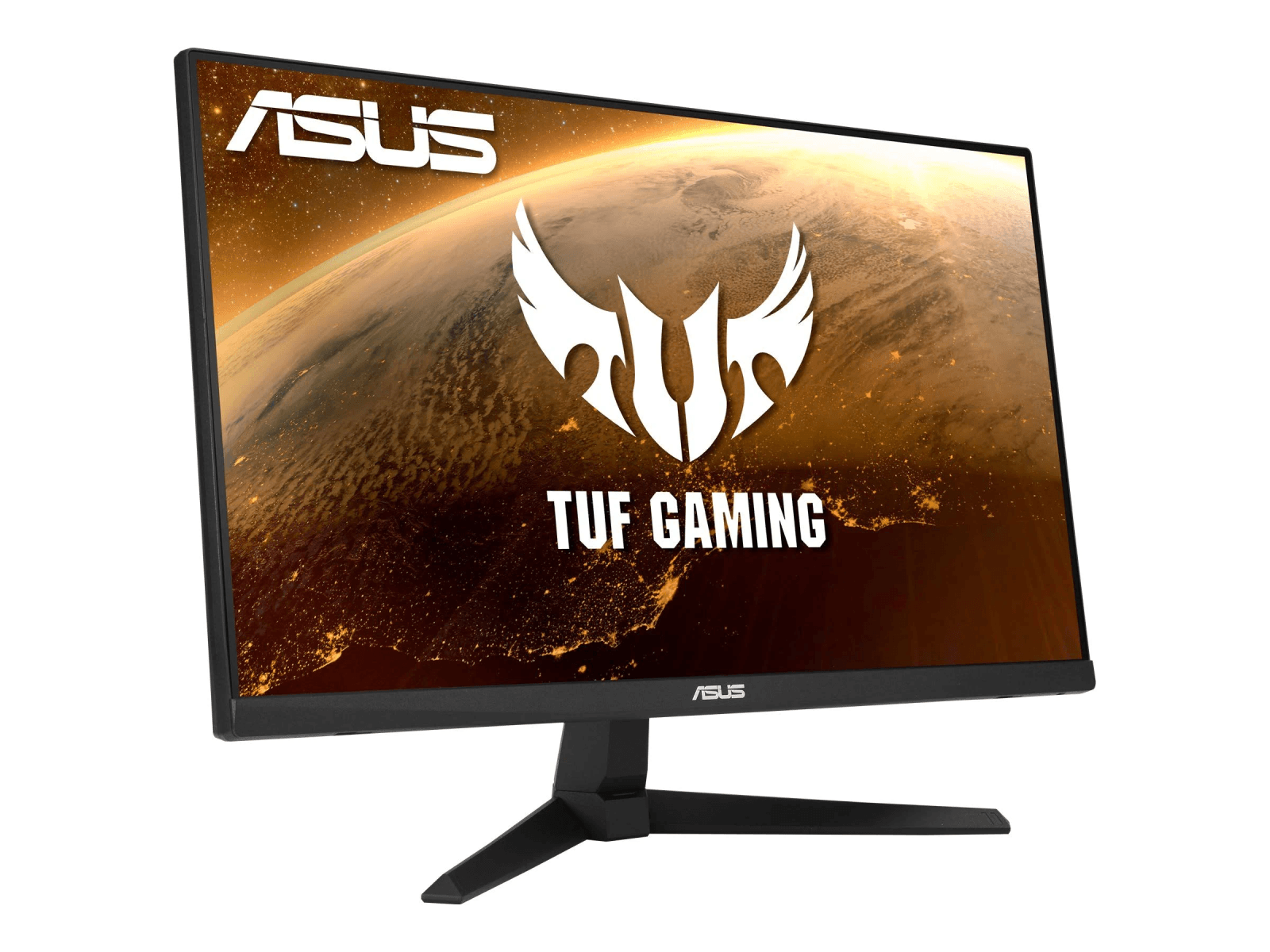 ASUS TUF Gaming Monitor, zeigt Erde aus dem All mit weißem Logo.