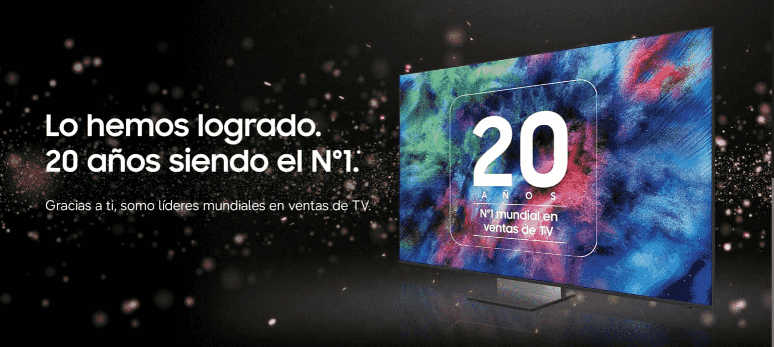 Un TV moderno muestra 20 años de ventas N°1. Texto: Lo hemos logrado.