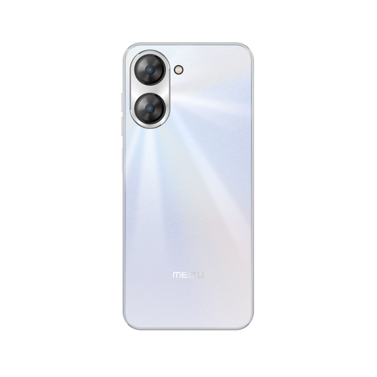 Retro di uno smartphone bianco con due fotocamere e logo MEIZU.