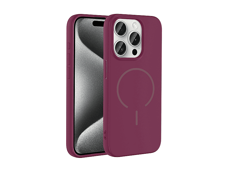 LOPARD iPhone 15 Pro Uyumlu Mgsafe Şarj Özellikli Meta Kapak Telefon Kılıfı Mürdüm