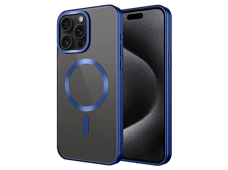 LOPARD iPhone 15 Pro Uyumlu Mat Tasarımlı Kablosuz Şarj Uyumlu Mat Setro Kapak Telefon Kılıfı Lacivert