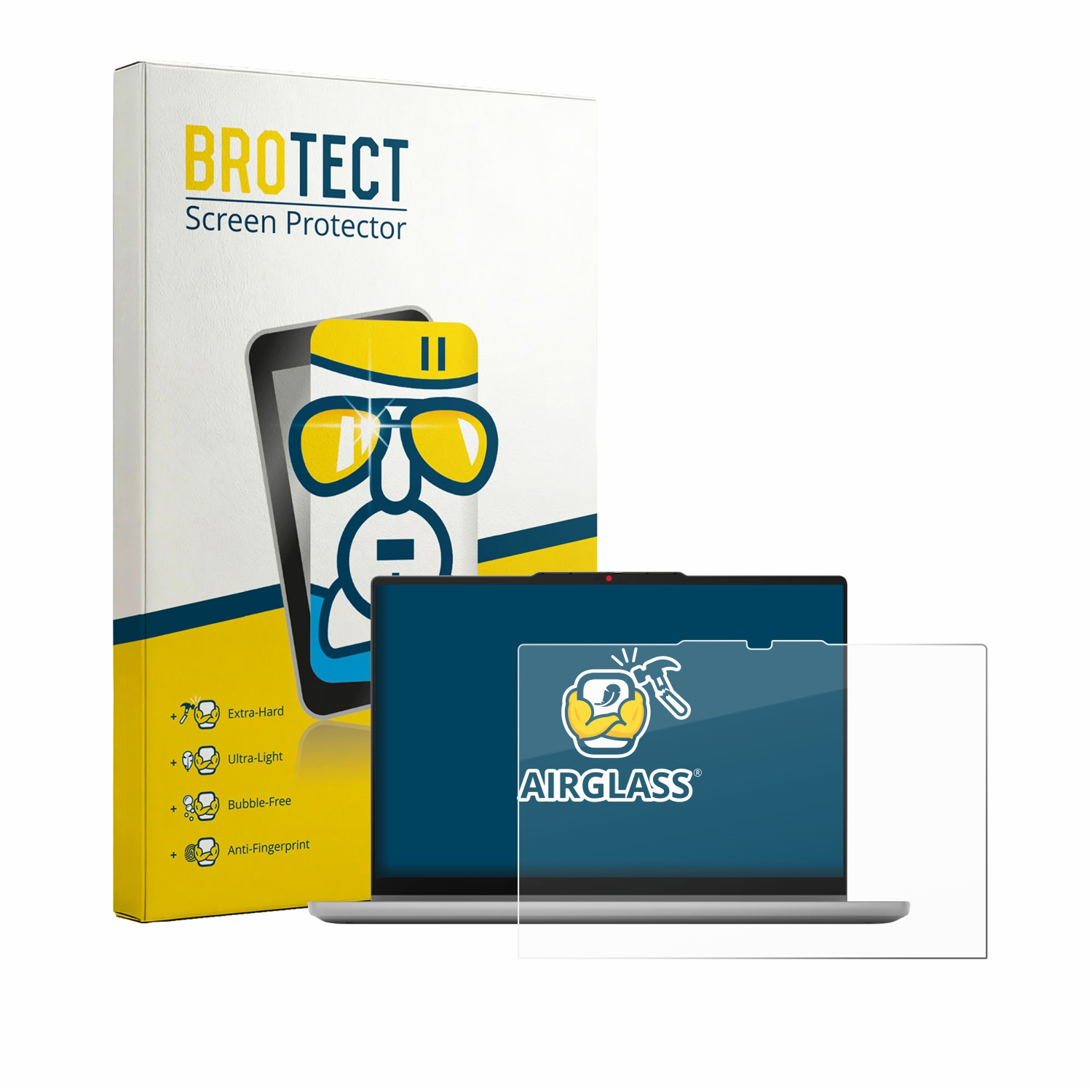 BROTECT Displayschutzfolie für Laptops, mit Merkmalen wie extra hart, ultraleicht, blasenfrei.
