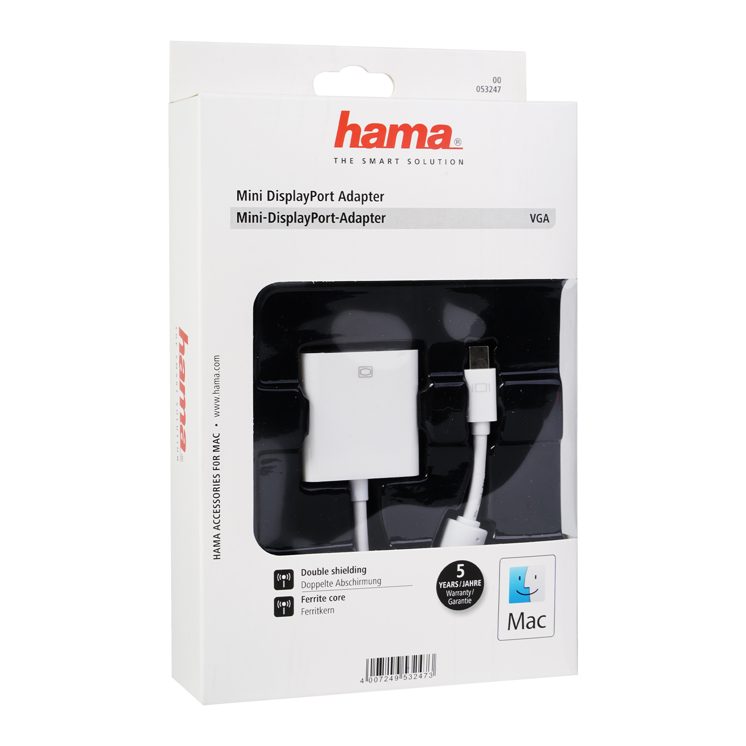 Hama Mini DisplayPort auf VGA Adapter mit Kabel und 5 Jahre Garantie.