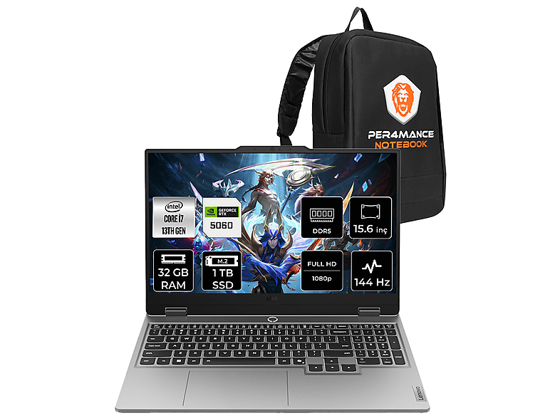 LENOVO LOQ RTX 5060 8 GB FHD 144 Hz 83JE00ETTRP321 PER4 Gaming