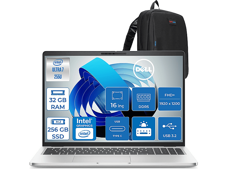 DELL Pro 16 Plus DDR5 IPS FHD+ PB16250BTO105F11 Intel Core Ultra 7