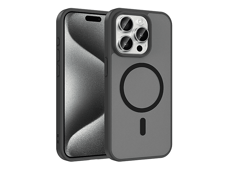 LOPARD iPhone 15 Pro Uyumlu Magsafe Şarj Özellikli Babet Kapak Telefon Kılıfı Siyah
