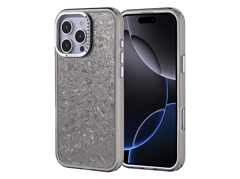 LOPARD iPhone 16 Pro Max Uyumlu Taşlı Tasarımlı Kapi Kapak Telefon Kılıfı Siyah