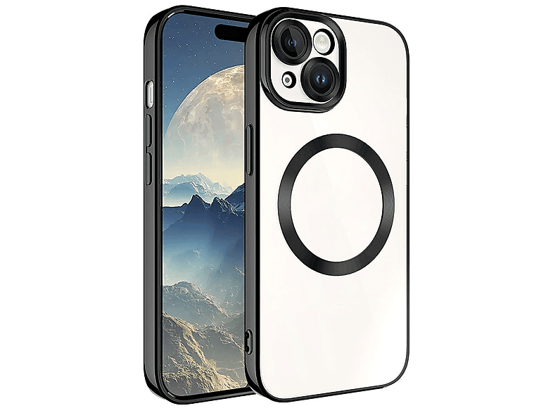 LOPARD iPhone 15 Plus Uyumlu Kablosuz Şarj Uyumlu Setro Silikon Telefon Kılıfı Siyah