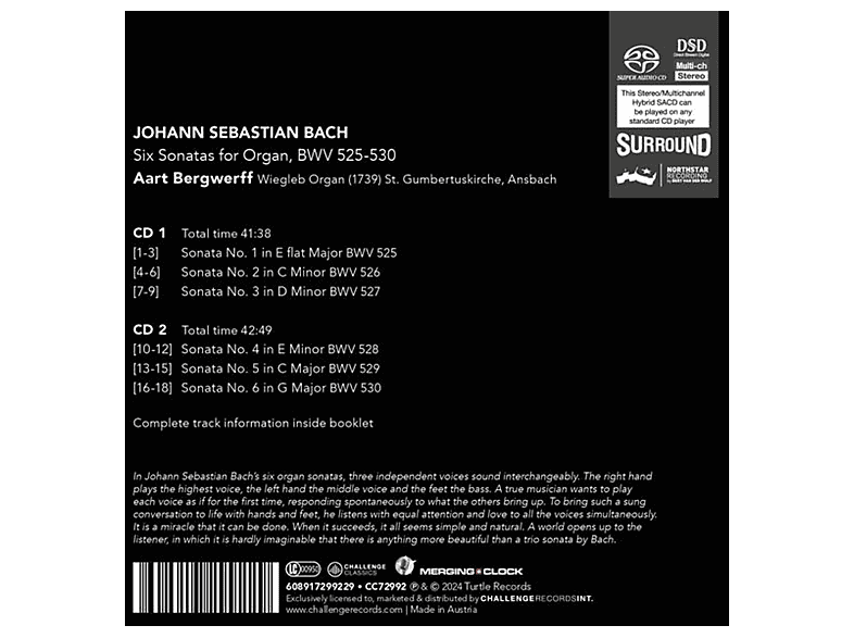 Johann Sebastian Bach: Six Sonatas for Organ BWV 525-530 | MediaMarkt