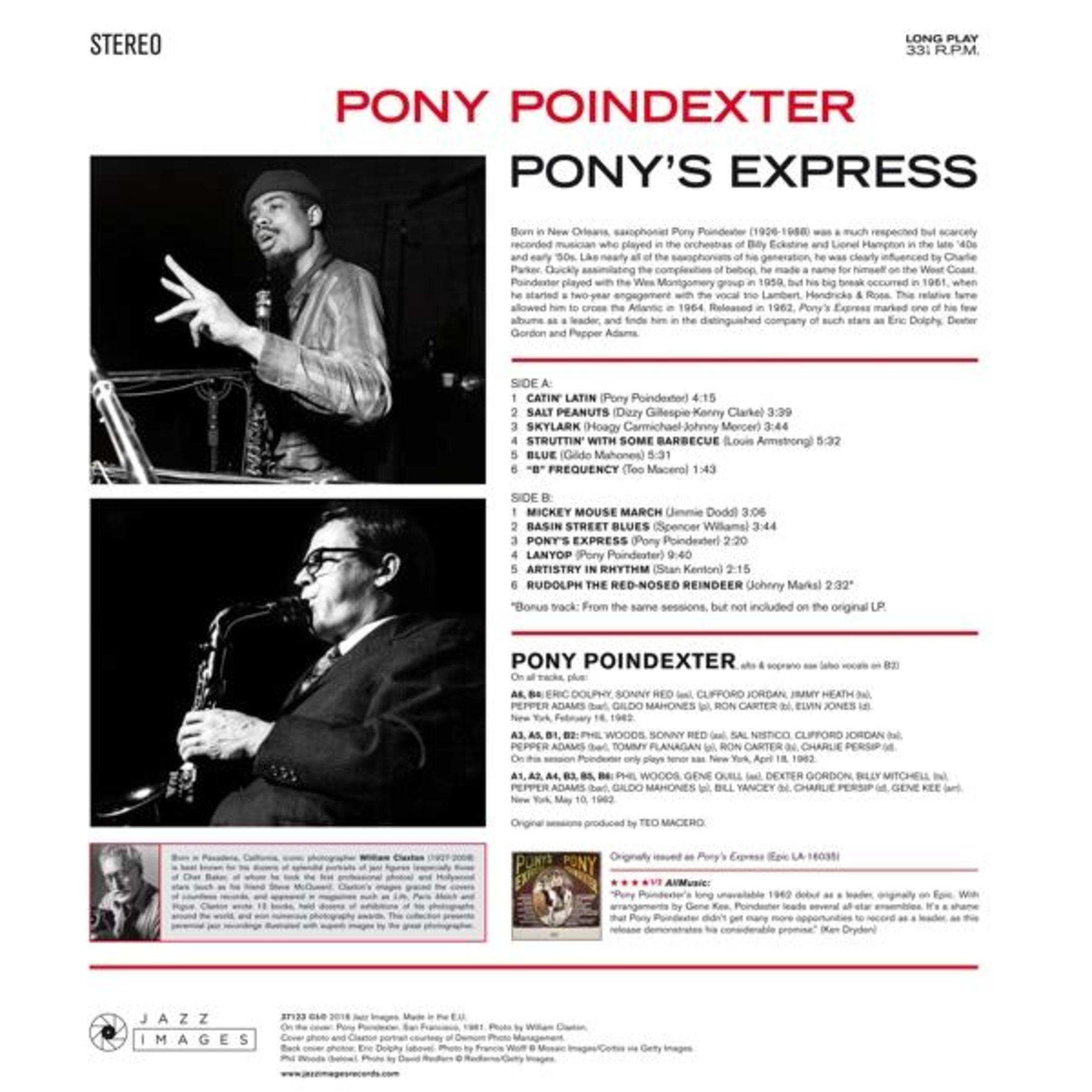 Albumhoes toont Pony Poindexter met tracklist en biografische details.