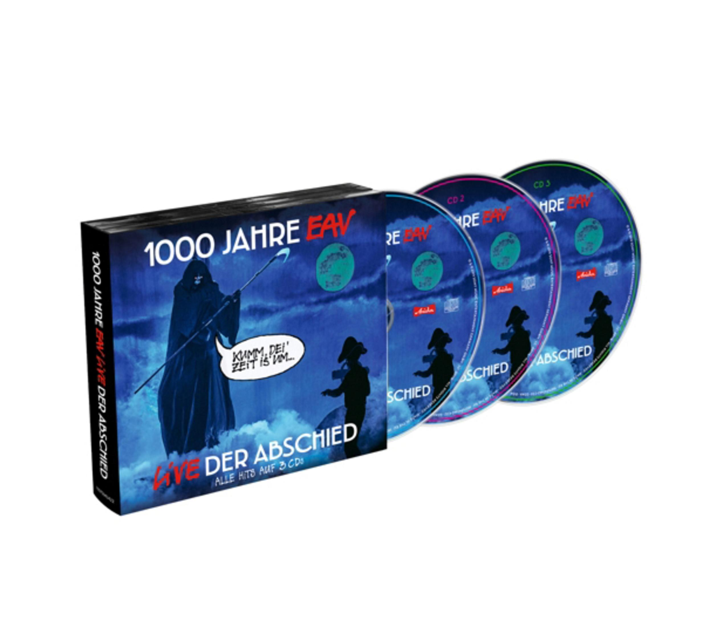 3-CD box set met artwork van een donkere figuur en een maanschijf.