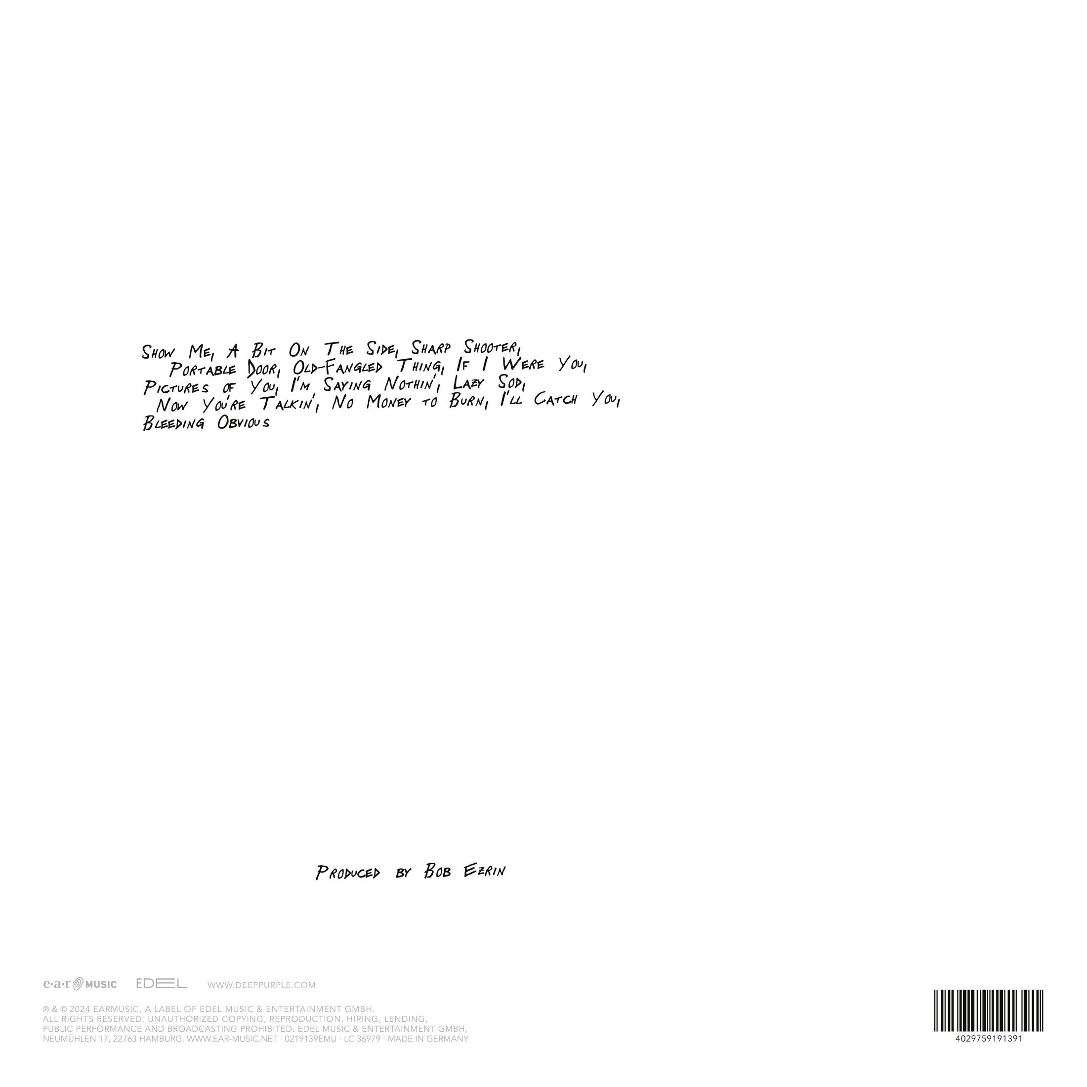 Texto escrito a mano: SHOW ME, A BIT ON THE SIDE, SHARP SHOOTER, PORTABLE DOOR...