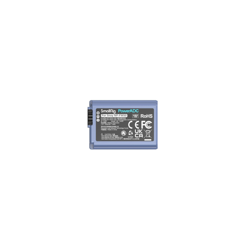 Kleine Rig PowerADC Akku für Sony NP-FW50, mit CE und RoHS Zeichen.