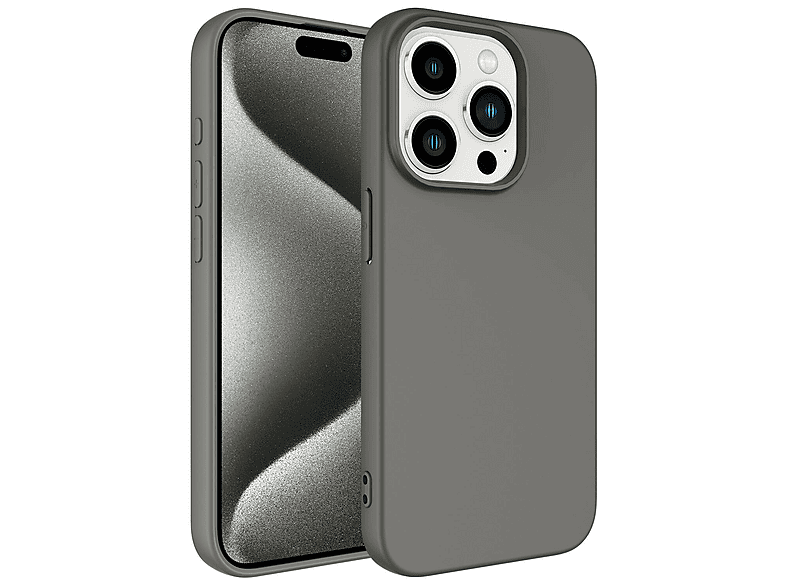 LOPARD iPhone 15 Pro Uyumlu LSR Lansman Kapak Telefon Kılıfı Titanyum