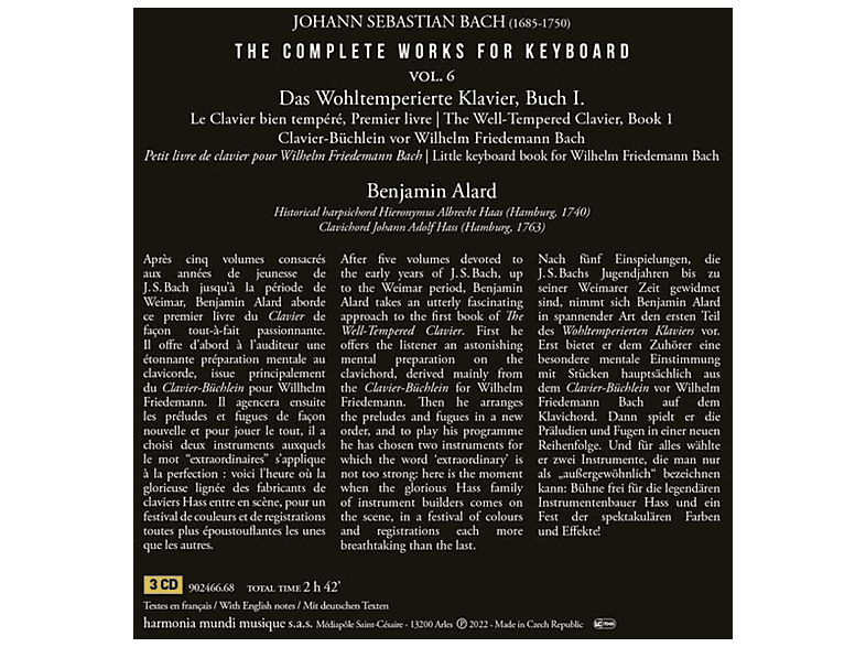Benjamin Alard | J.S. Bach: The Complete Works For Keyboard 6: Das