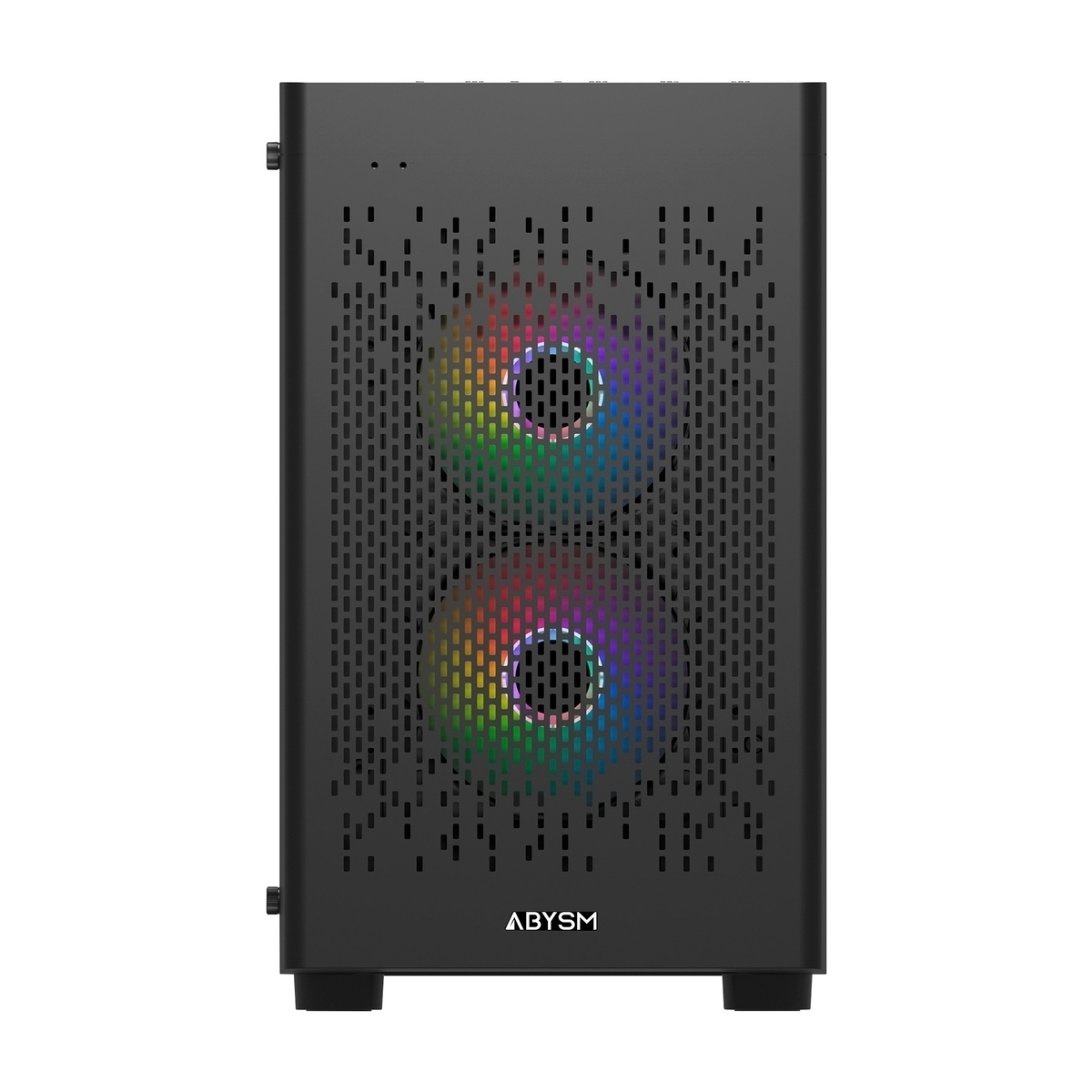 Un case per PC nero con due ventole RGB frontali.