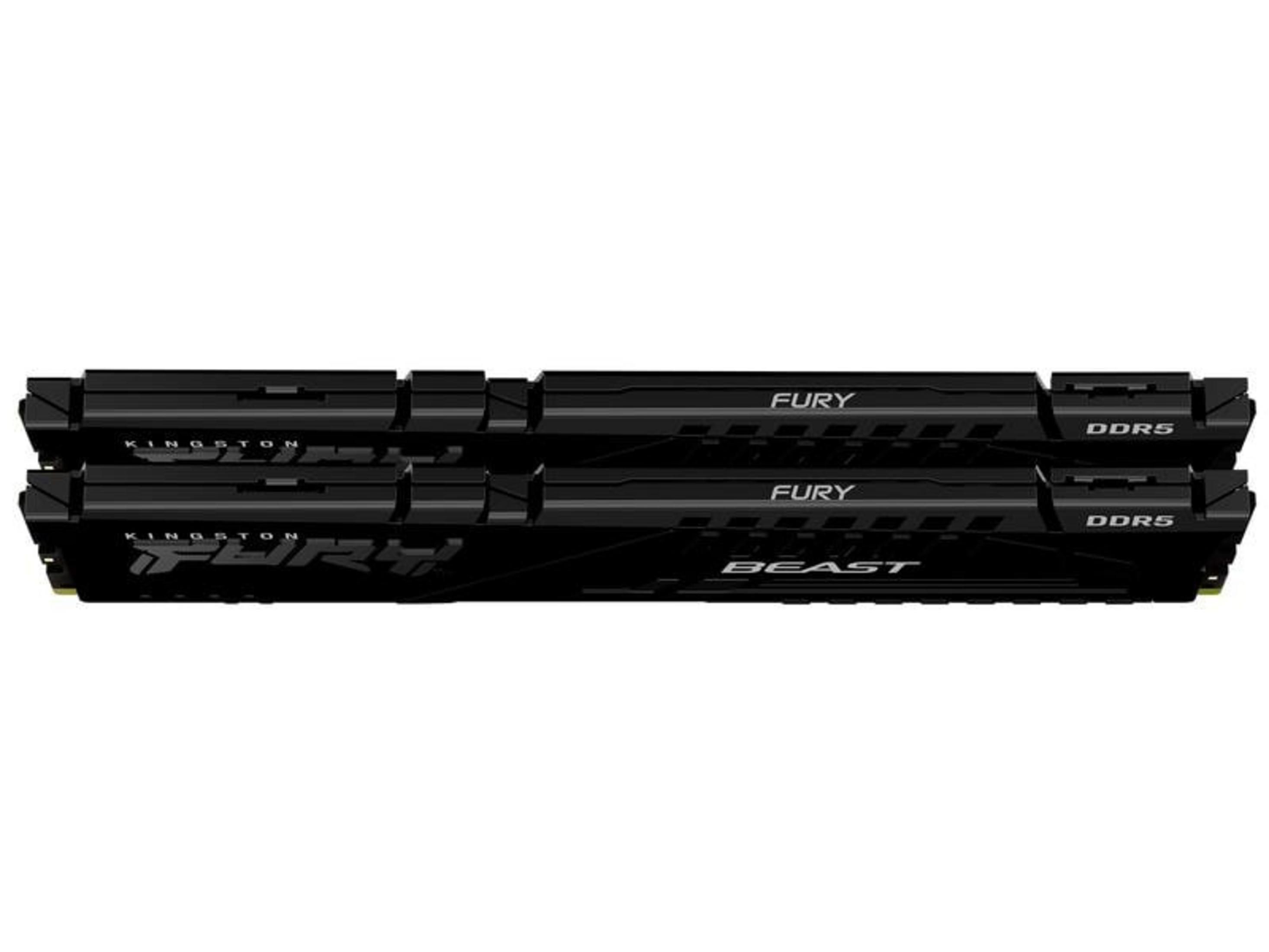 Dwa czarne moduły RAM DDR5 z napisami "FURY" i "BEAST".