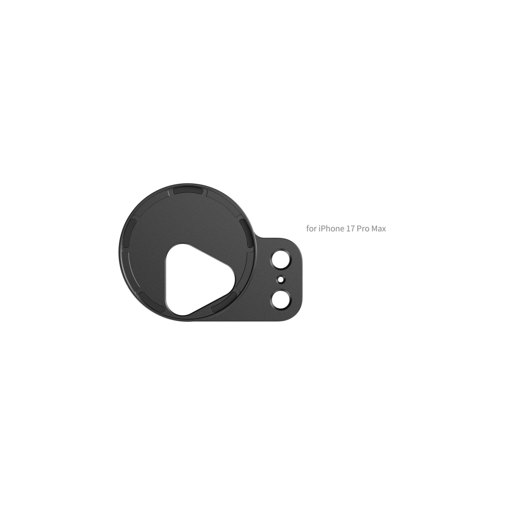 Black iPhone 17 Pro Max camera lens protector with three openings.
