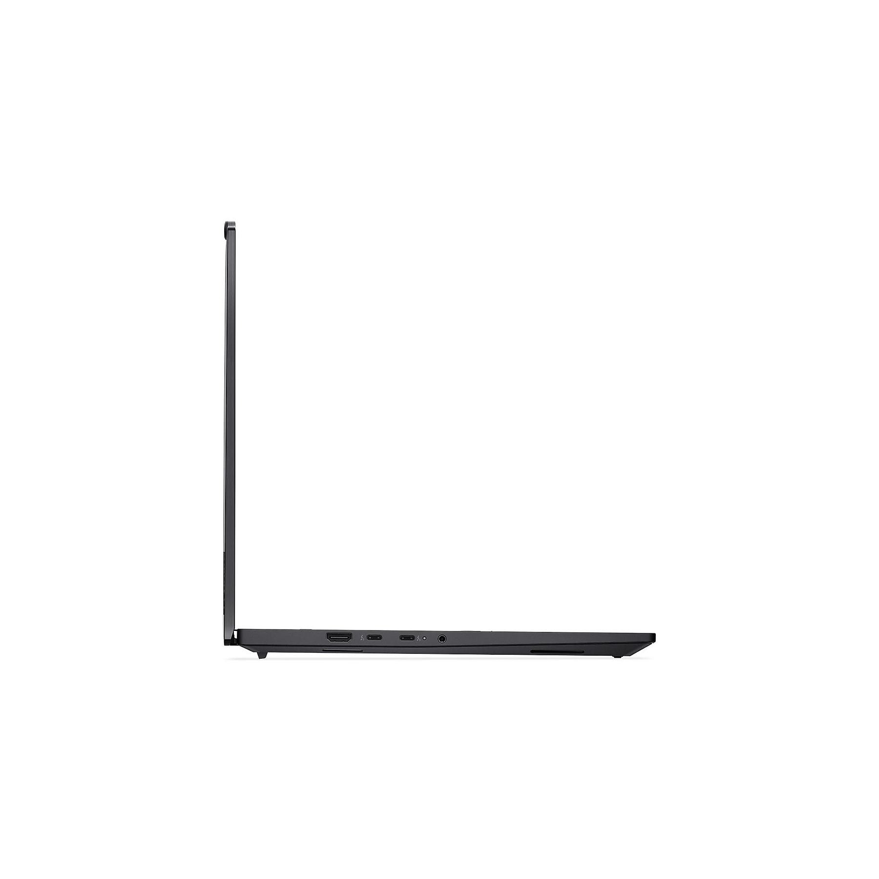 Laptop nero di lato, che mostra le porte sul bordo destro.