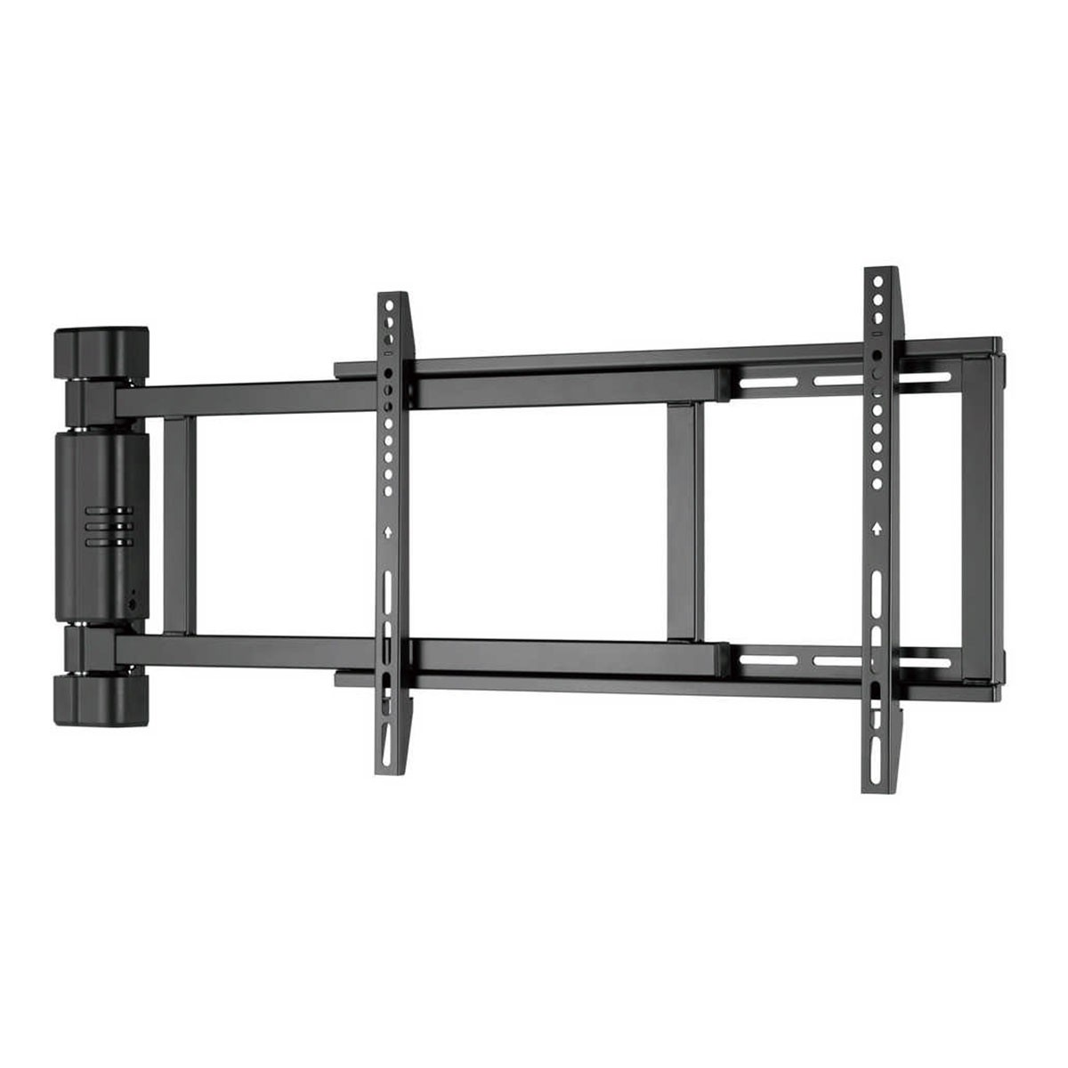 Supporto da parete TV nero articolato ed estensibile.