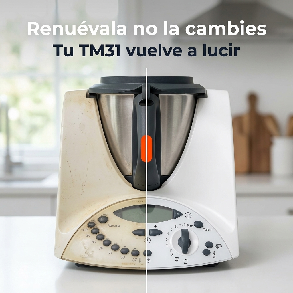 Máquina de cocina: un lado sucio, el otro limpio. Comparación antes y después.