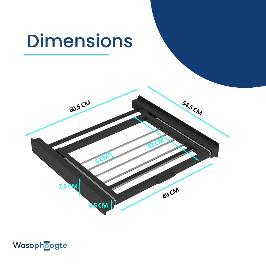Wire rack with dimensions: 60.5x54.5x7.5x4.5x5x43x49 cm.