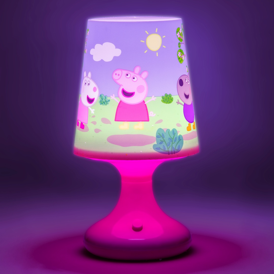 Lampa Peppa Pig z Peppą, George'em i Suzy.