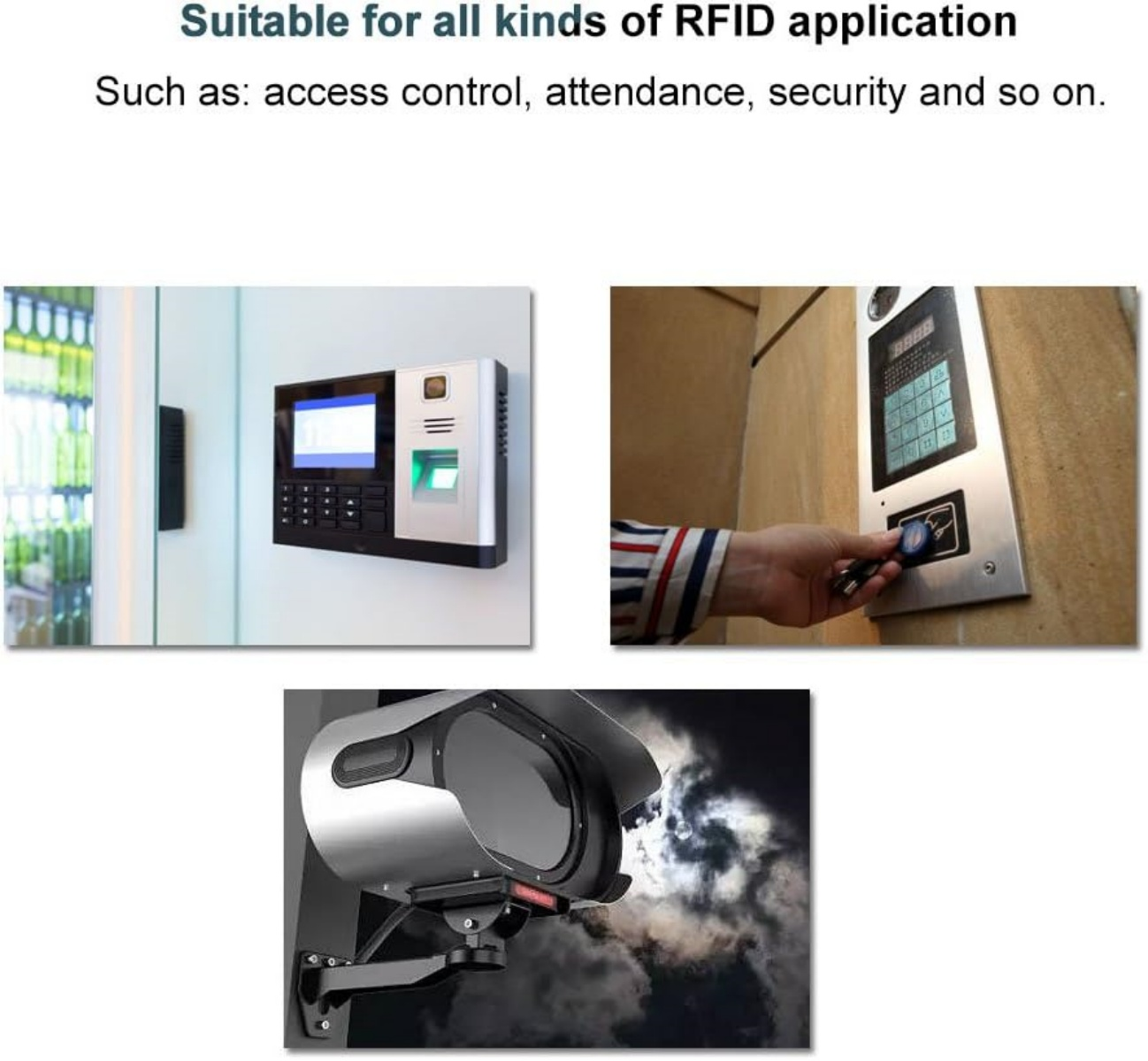 Zutrittskontrollsystem mit Fingerabdruckscanner, schlüssellosem Zugang und Überwachungskamera.