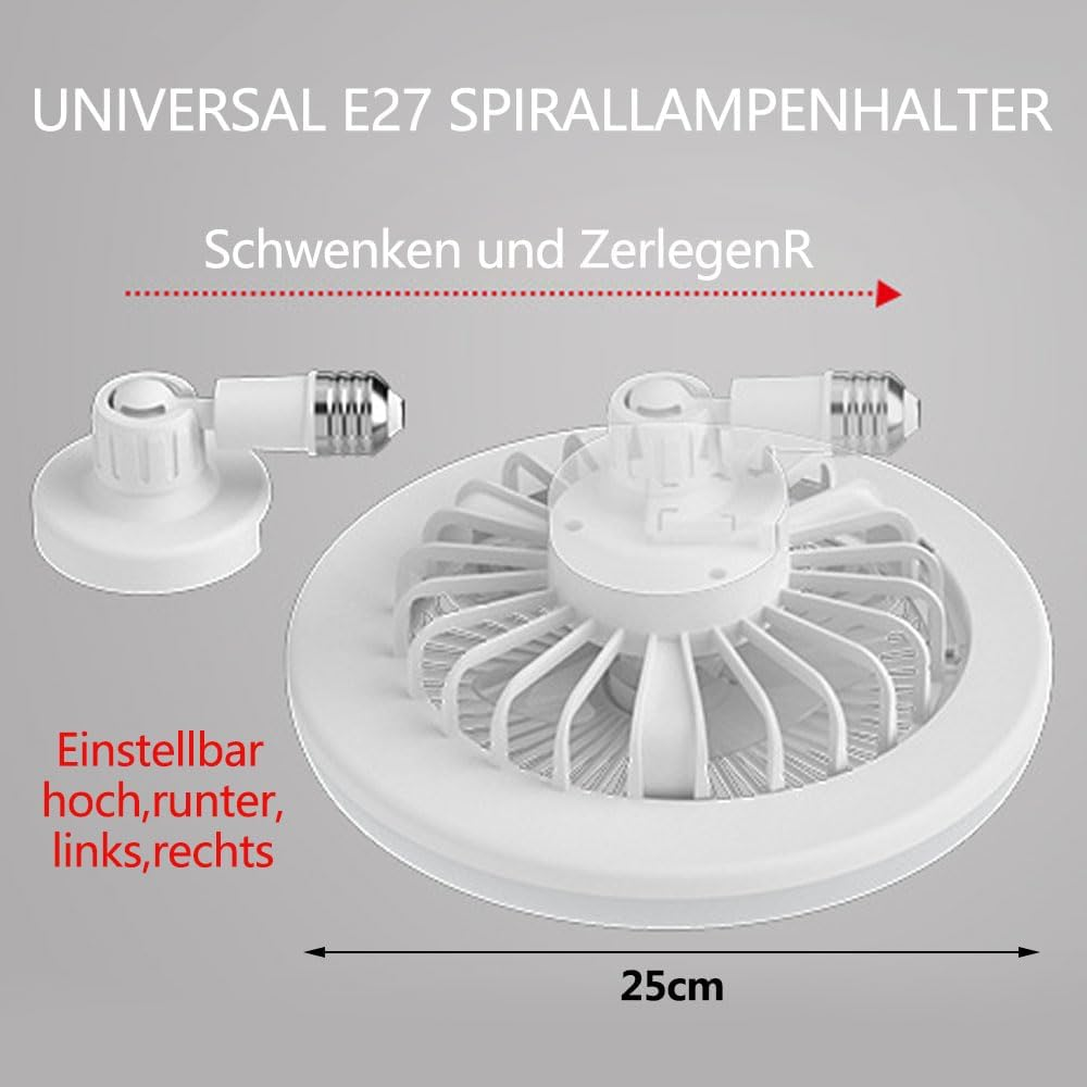 Zwei weiße E27 Lampenfassungen, eine davon im Detail, 25cm breit.