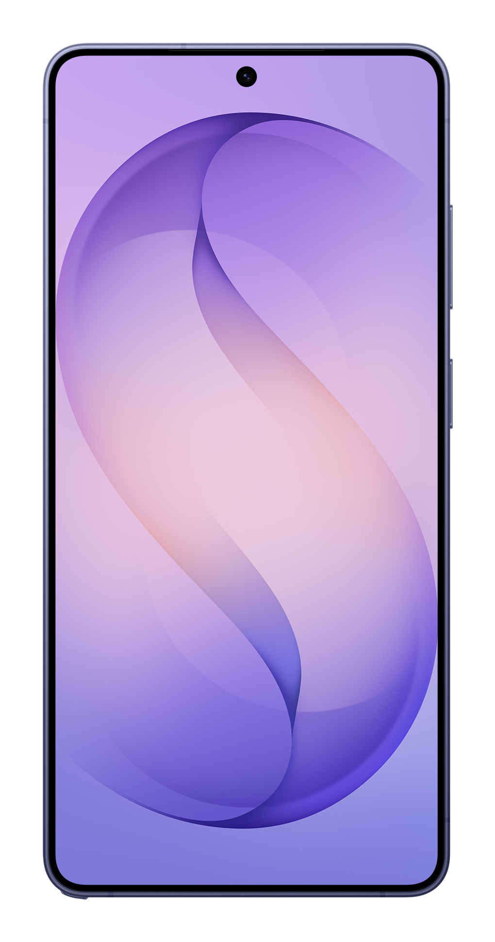 Uno smartphone con uno sfondo astratto viola e rosa.
