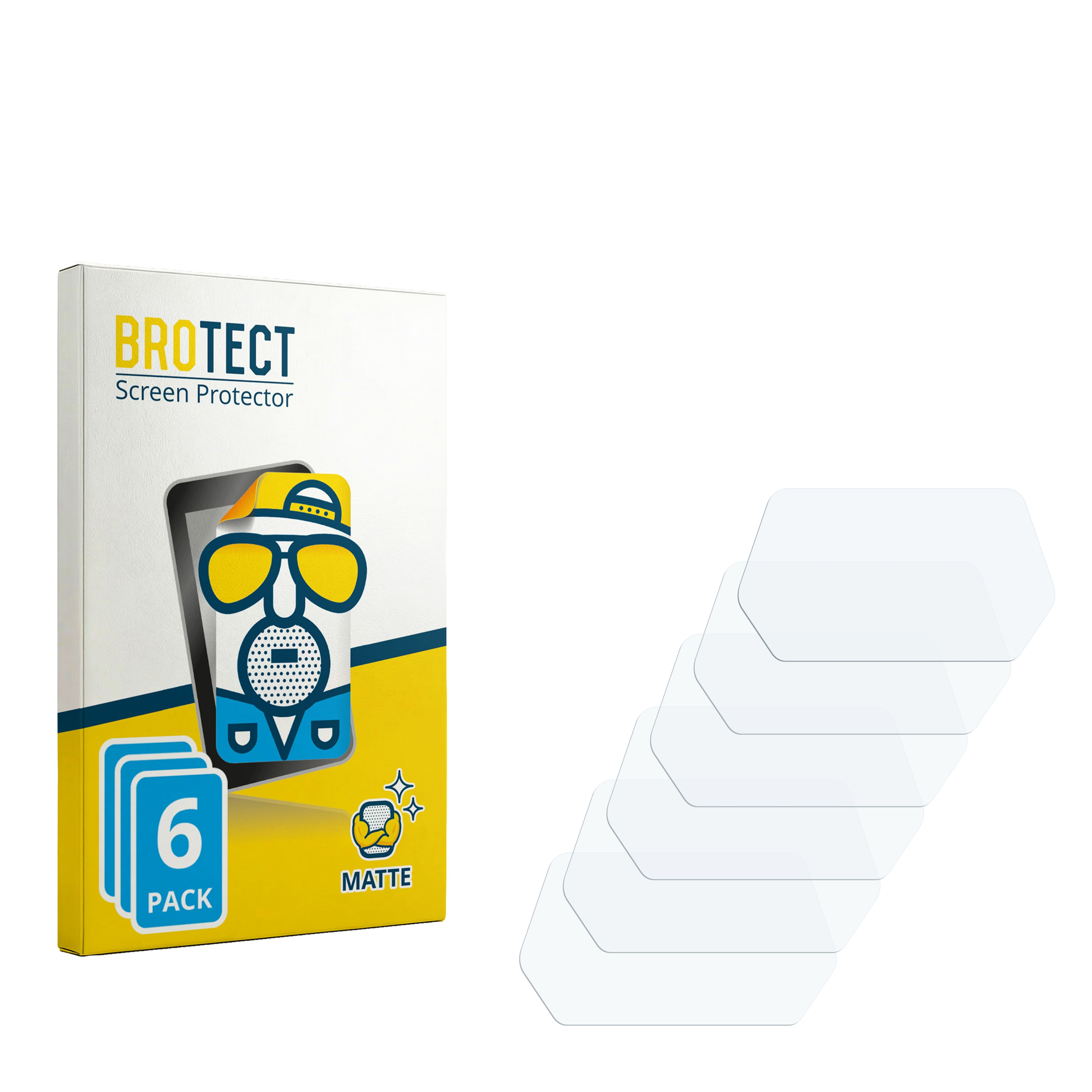 BROTECT Displayschutzfolie 6er Pack Matt. Klare Folien gestapelt.