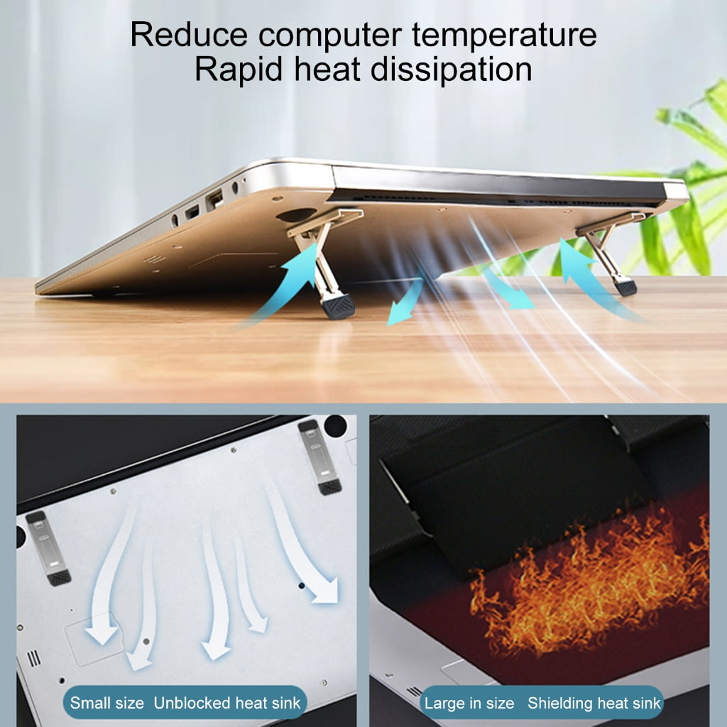 Laptopständer mit Lüftungsschlitzen zur Wärmeableitung. Größenvergleich klein & groß.