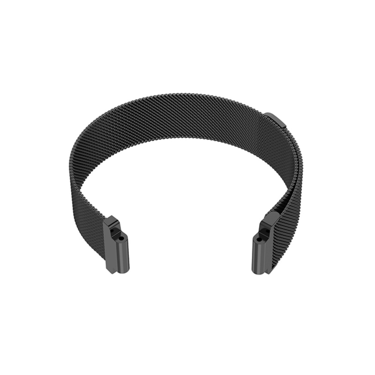 Schwarzes Milanaise-Armband mit magnetischem Verschluss.