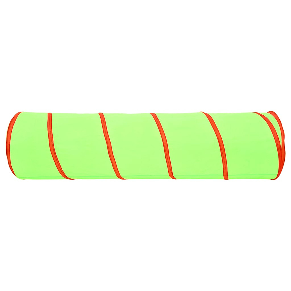 Tunnel da gioco verde chiaro con strisce rosse, su sfondo bianco.
