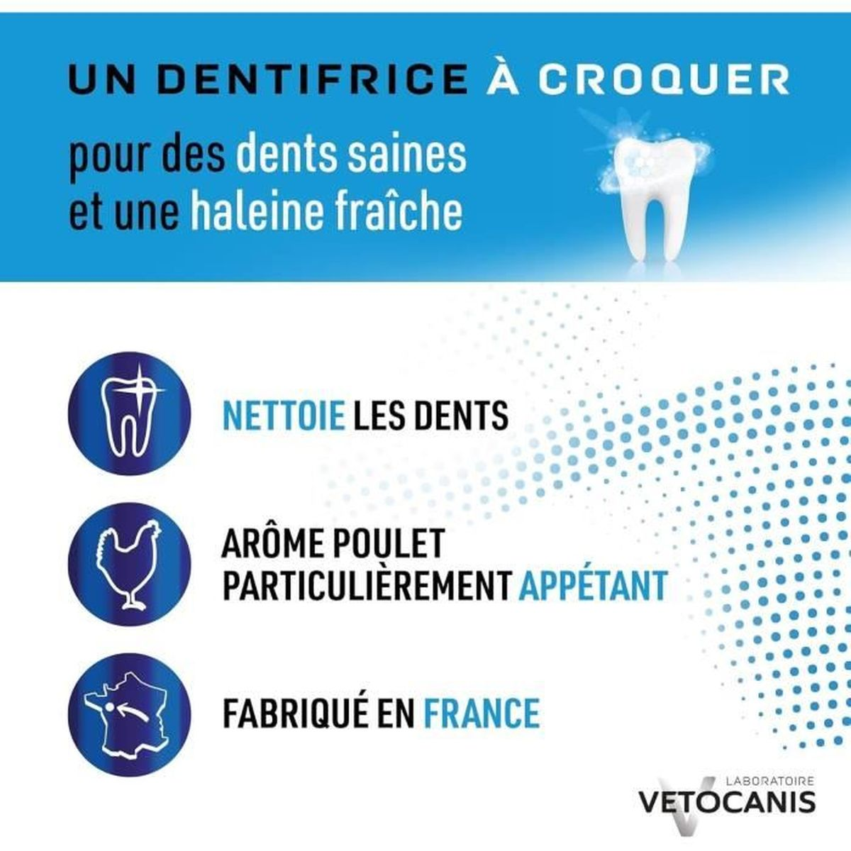Dentifricio masticabile per denti sani e alito fresco.