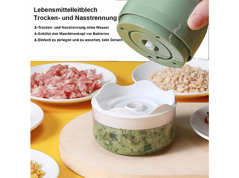 CRRYNUO Elektrische Küchenmaschine, 250 ml Mini Zerkleinerer