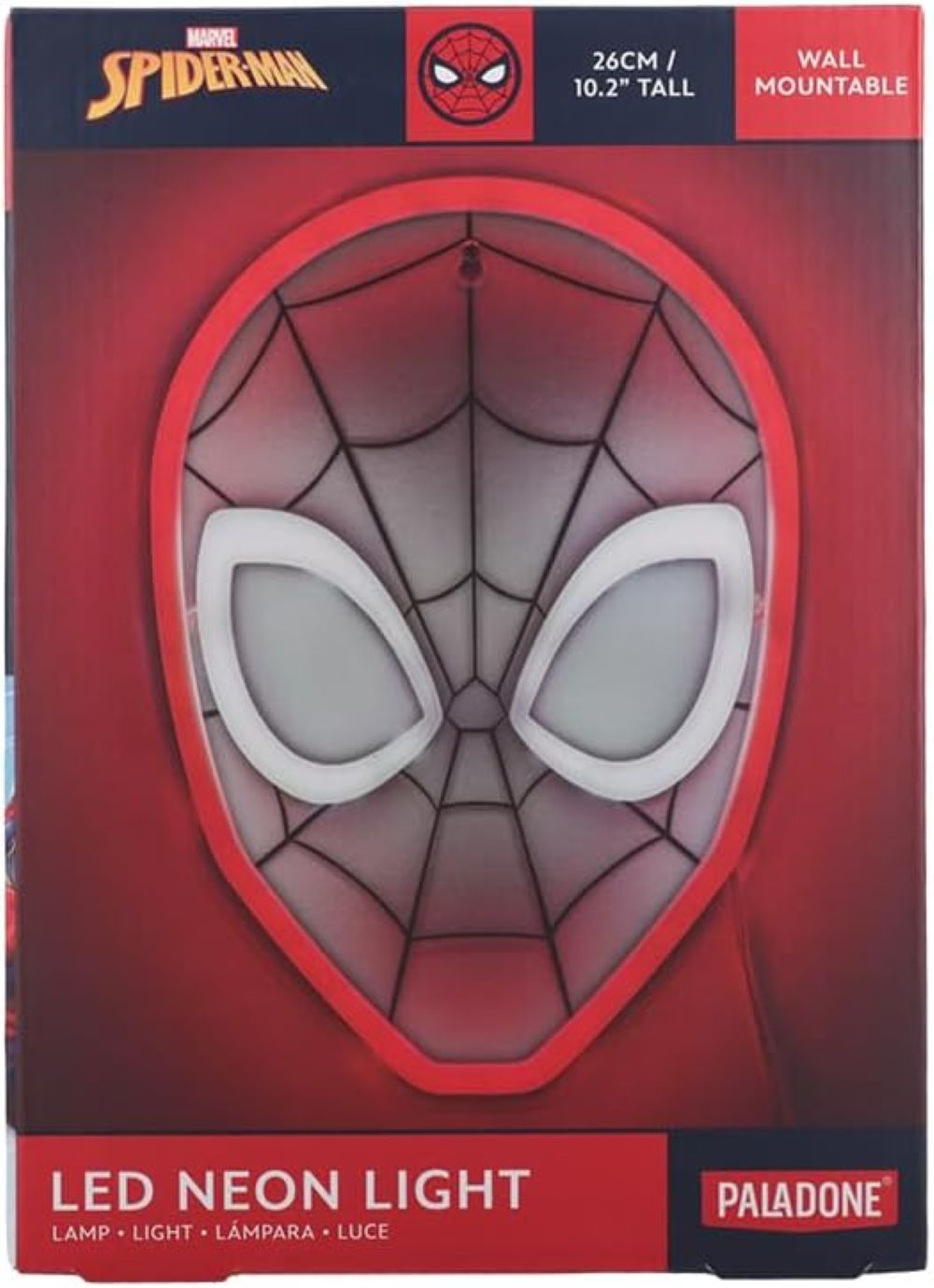 Lampka neonowa LED Spiderman, ścienna, wys. 26cm.