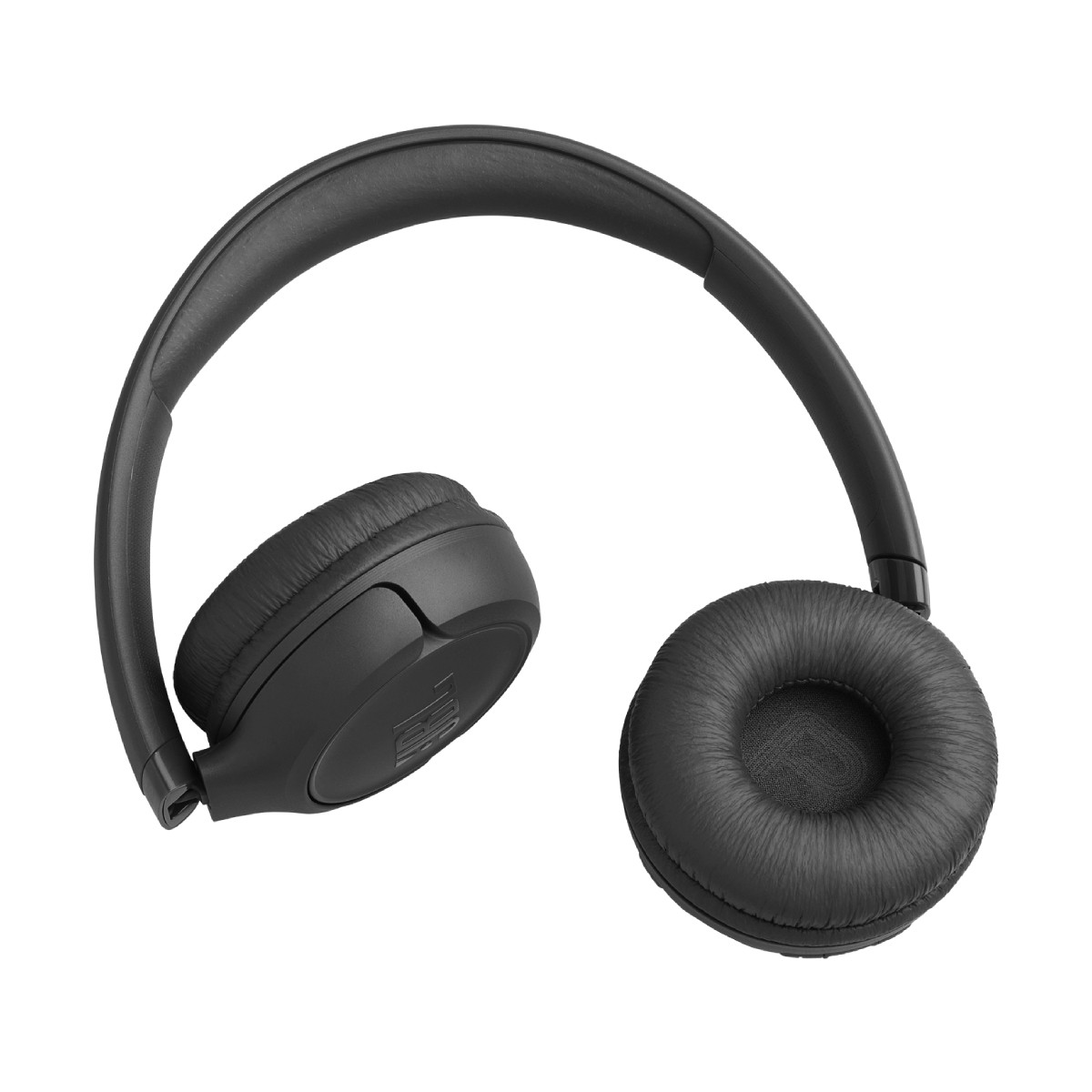 Cuffie wireless nere con padiglioni imbottiti e archetto regolabile.
