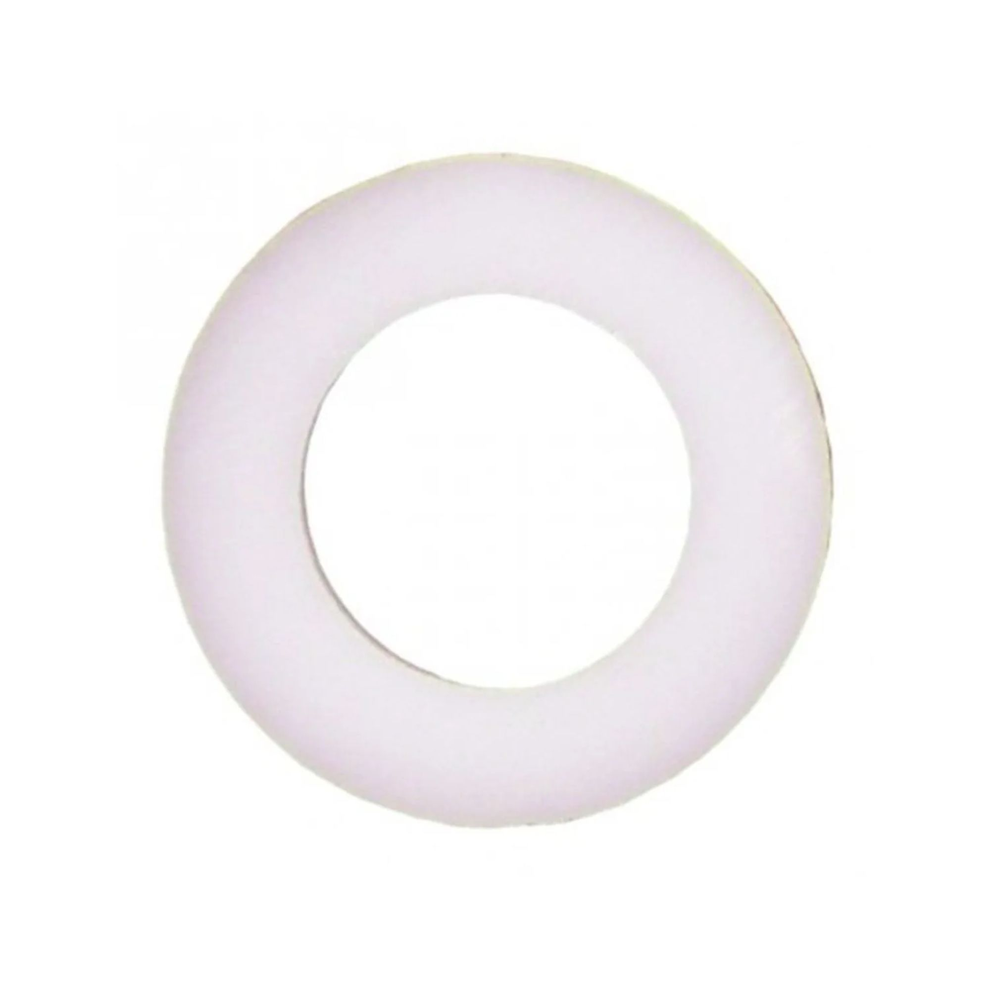 A white ring on a white background.