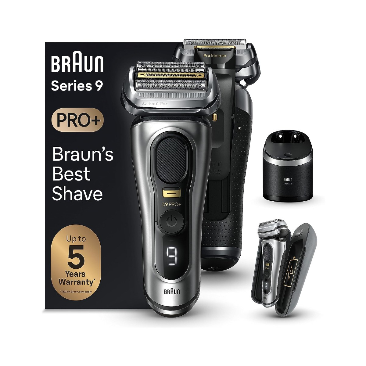 Golarka Braun Series 9 Pro+ ze stacją ładującą/czyszczącą i etui.