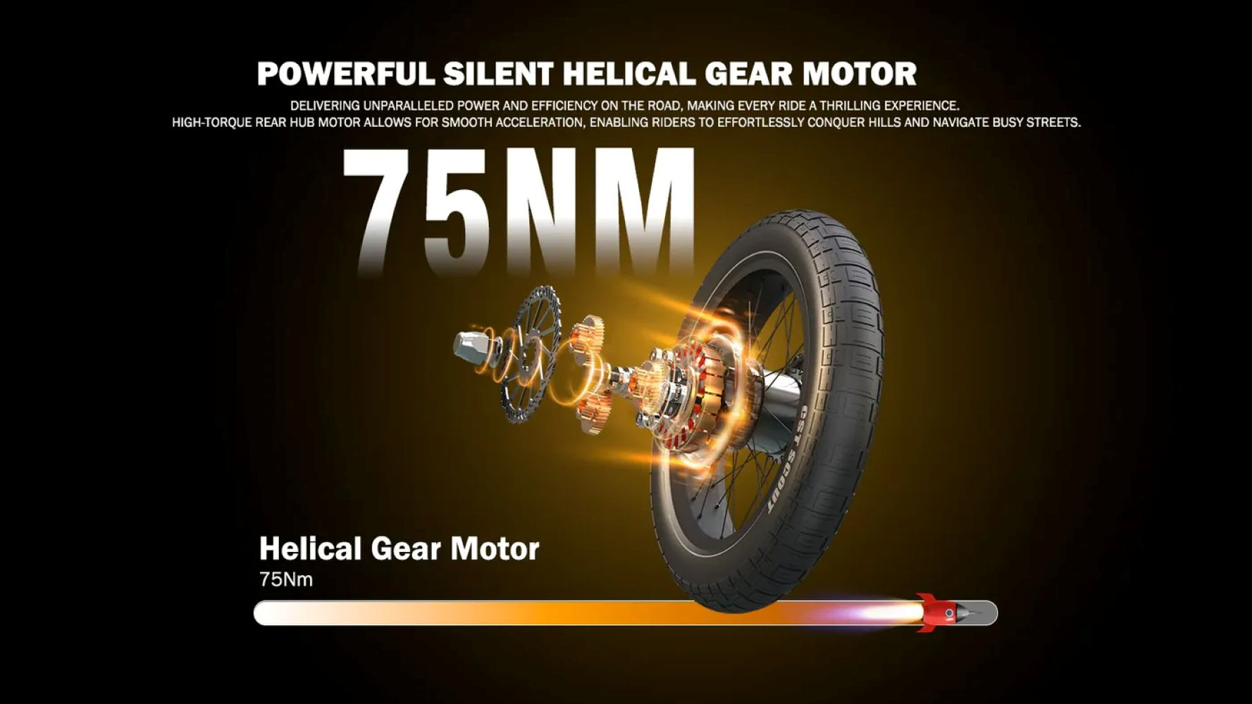 Una vista detallada de un potente motor de engranajes helicoidales de 75 Nm.