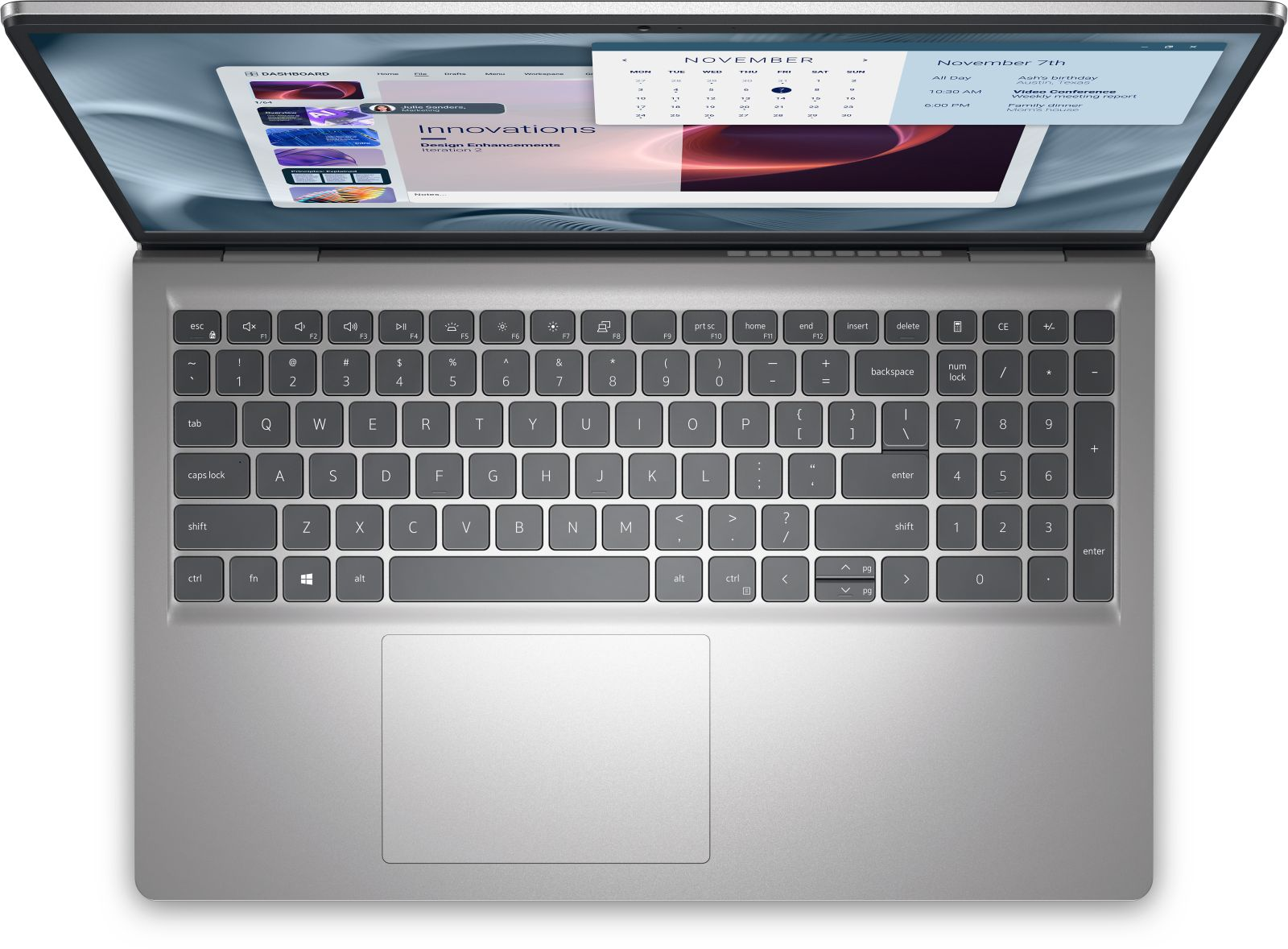 Un laptop aperto che mostra un calendario e un elenco di cose da fare sullo schermo.