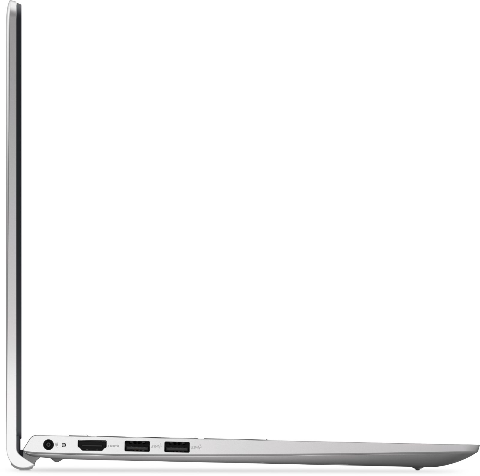 Area porte laptop argento con porte HDMI, USB-C e USB-A.