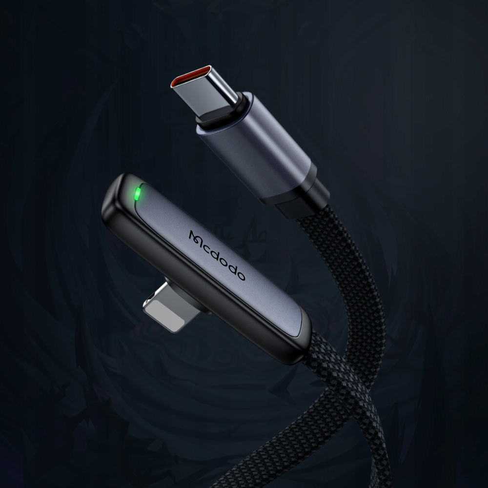 L şeklinde ve düz konektörlü gri USB-C kablosu.
