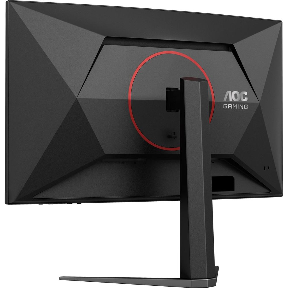 Arrière d'un moniteur AOC Gaming noir avec accents rouges.