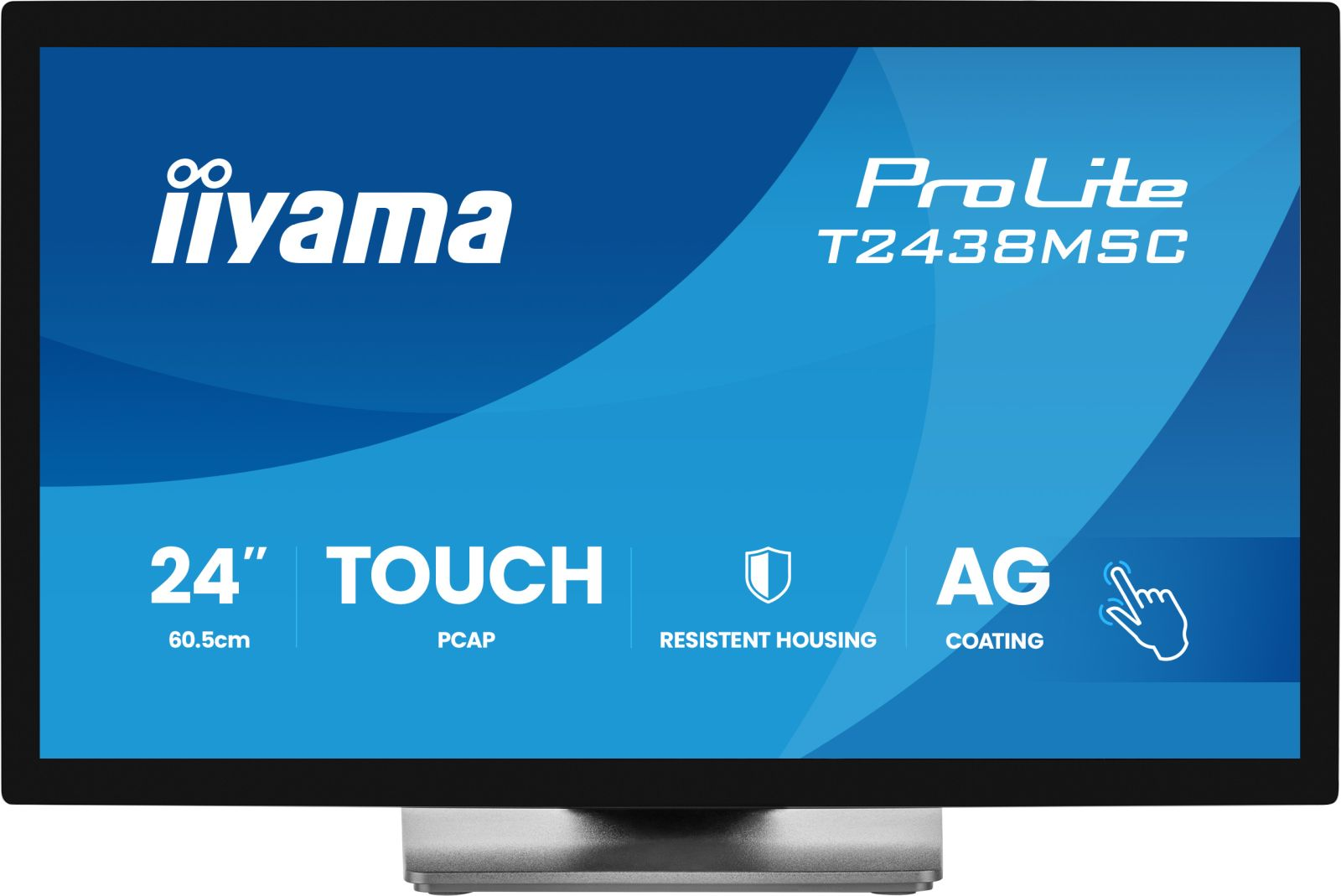 Monitor touchscreen da 24 pollici con logo ProLite T2438MSC, rivestimento AG.