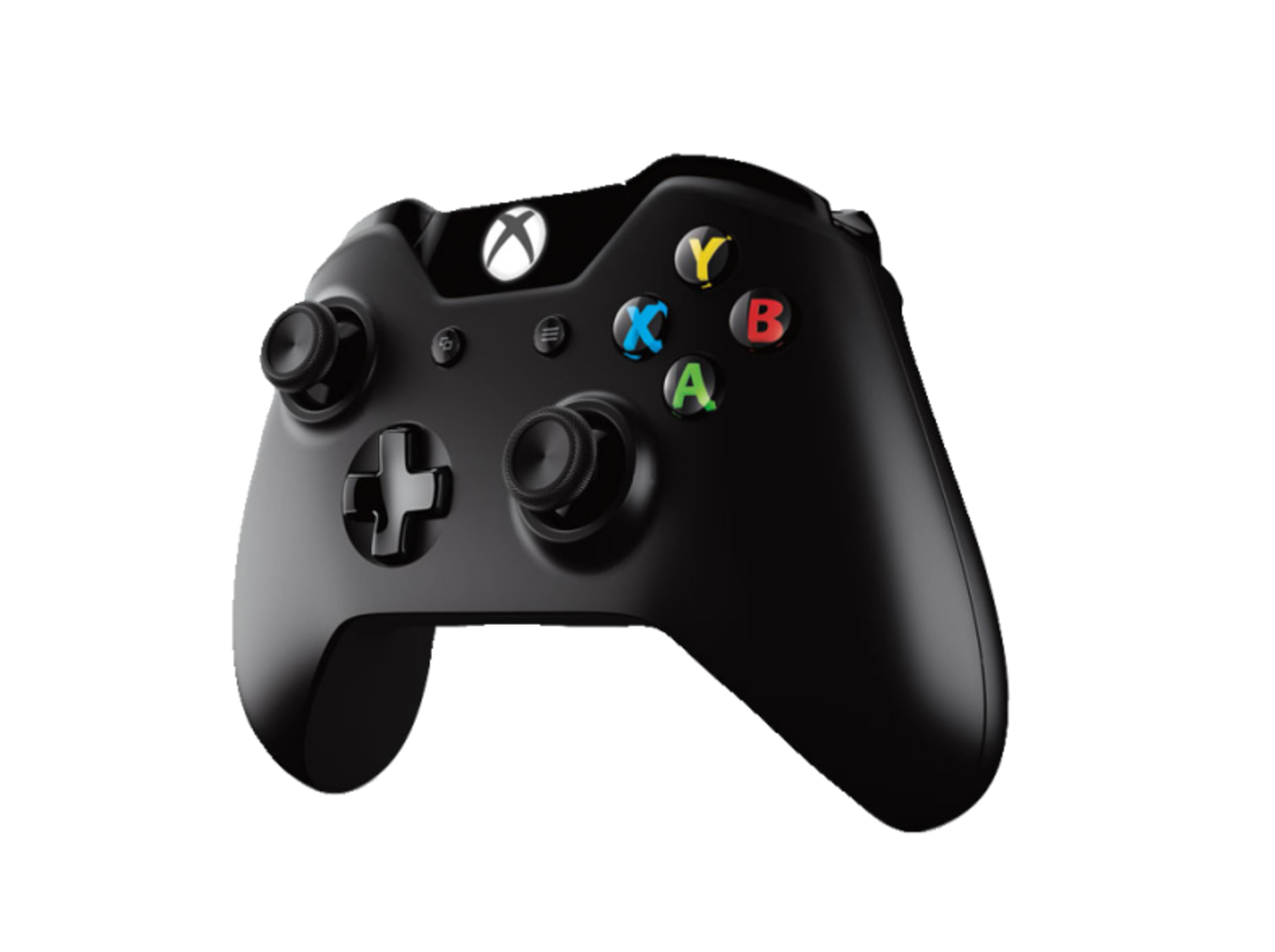 Un controller Xbox nero con pulsanti colorati e logo bianco.