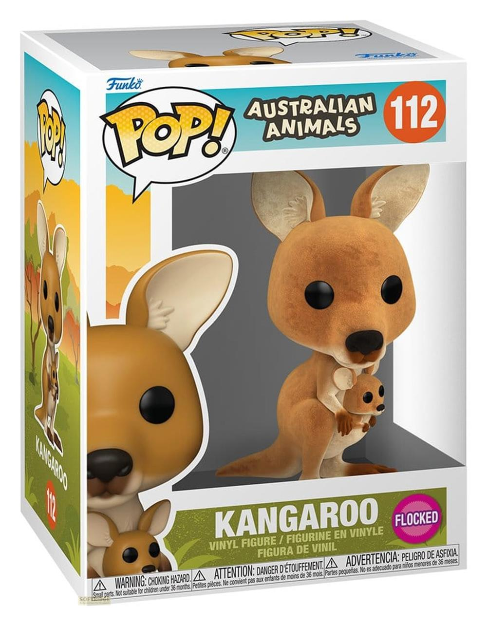 Funko Pop! Känguru-Figur mit Baby im Beutel, australische Tiere Serie.